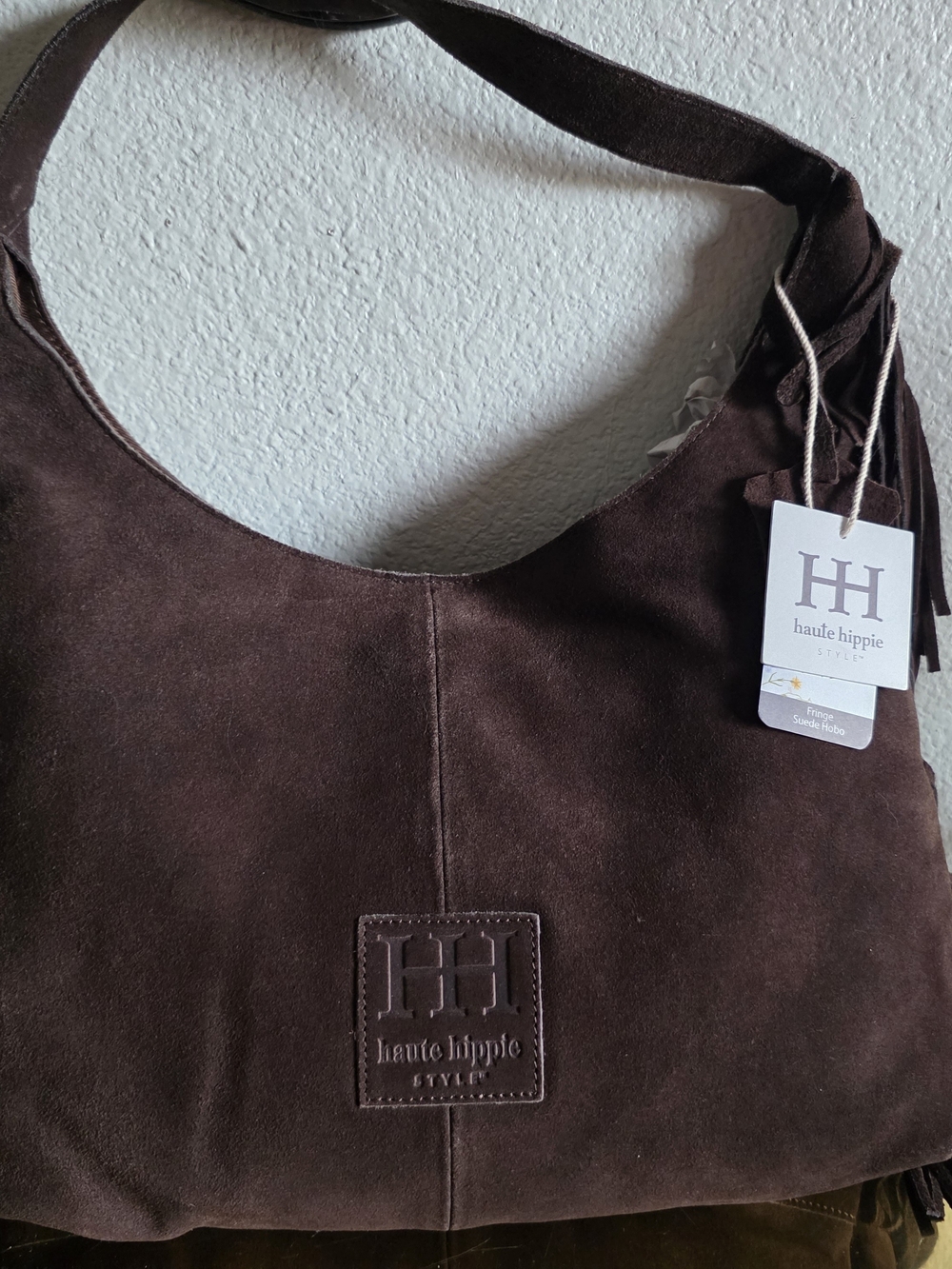 Haute Hippie Brown Fringe Suede Hobo Bag